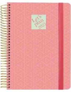 Agenda 25 D/P 15X21 GEOMETRICO Coral