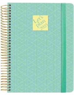 Agenda 25 D/P 15X21 GEOMETRICO Turquesa