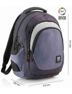 Mochila triple Berlín reciclada rider blue 30 litros 420 x 310 x 190 mm