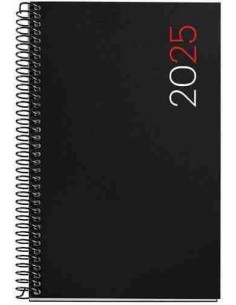 Agenda Día Página polipropileno Espiral activa City 117 x 182 negro 2025