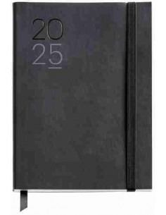 Agenda Semana Vista flexible cosida Journal Luxor 122 x 168 negro 2025