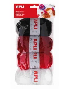Ovillos de lana tonos rojos 4 unidades