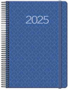 Agenda Día Página Newport Espiral 14x20 Azul 2025
