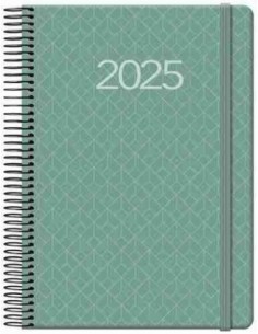 Agenda Día Página Newport Espiral 14x20 Verde 2025