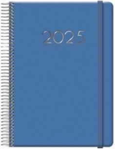 Agenda Día Página Denver Espiral 15x21 Azul marino 2025