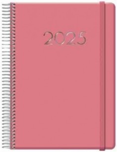 Agenda Día Página Denver Espiral 15x21 Rosa 2025