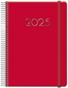 Agenda Día Página Denver Espiral 15x21 Rojo 2025