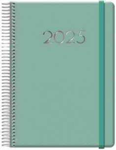 Agenda Día Página Denver Espiral 15x21 Verde 2025