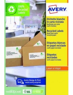 Etiquetas adhesivas de papel reciclado al 100%