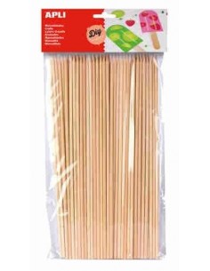 Palos pincho de madera natural 50 u.