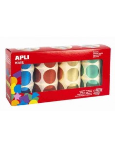 Gomets redondos metalizados 30 mm en pack de 4 rollos