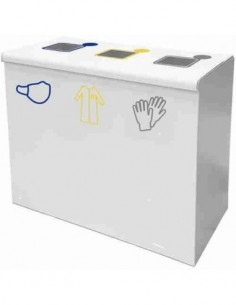 Papelera metálica de 3 residuos