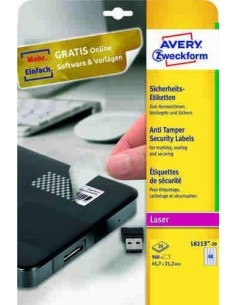 Etiquetas antifraude de poliéster blanco