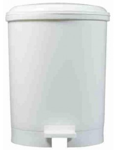 Papelera plástico blanca pedal