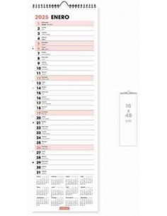Calendario pared 2025 Office Alargado  16 x 48 cm.