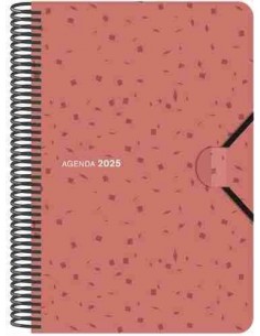 Agenda Día Página Espiral 2025 tapa polipropileno. 16 x 23