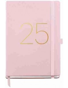Agenda Día Página rígida cosida Plus Chester 155 x 213 rosa Catalán 2025