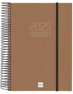 Agenda Día Página Opaque E10 Marrón 2025