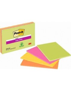 Notas Post-it® super Sticky XL color neón pack 4 unidades