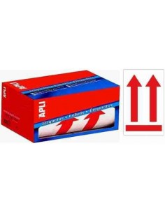 Rollo etiquetas flecha posición vertical