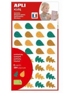 Gomets Hojas removibles multicolor 6 hojas en bolsa