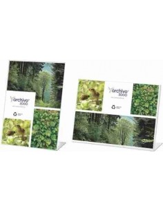 Expositor de sobremesa en forma de L