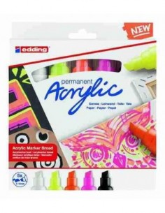 Rotuladores edding® acrylic marker 5000 colores neón