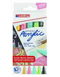 Rotuladores edding® acrylic marker 5100 colores pastel