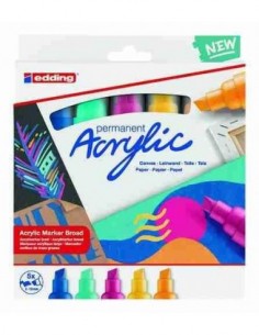 Rotuladores edding® acrylic marker 5000 colores abstractos