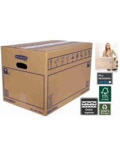 Cajas de cartón con asas - pack de 10 uds.