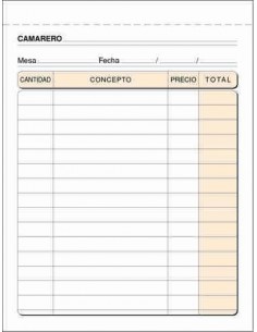 Talonario camareros