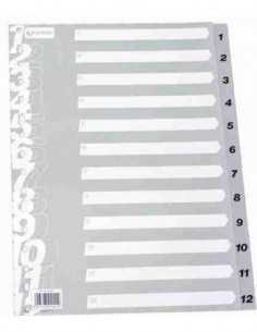 Índices numéricos y alfabéticos en polipropileno