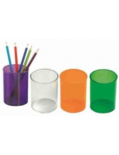 Portalápices plástico transparente