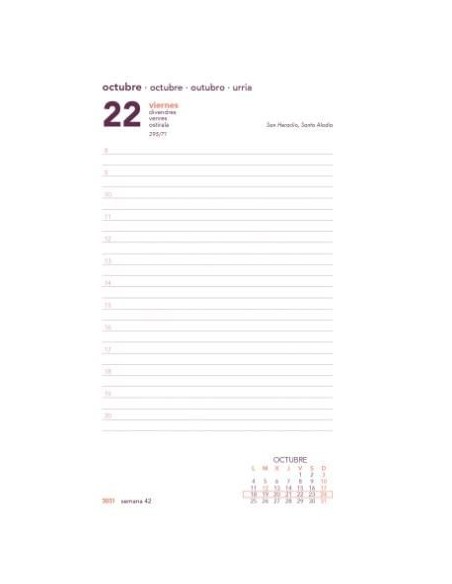 Agenda Día página Cross 105x165 Mint 2022