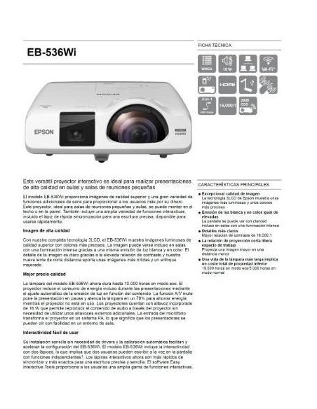 Proyector Epson EB-536Wi