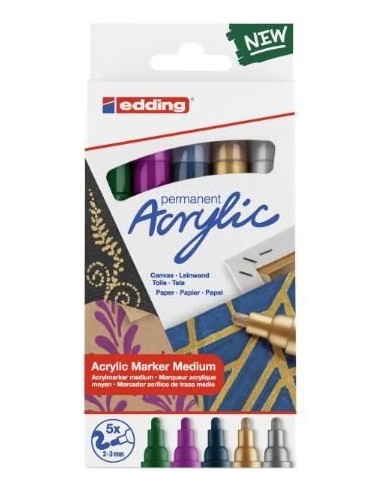 Rotuladores edding acrylic marker 5100 colores festivos